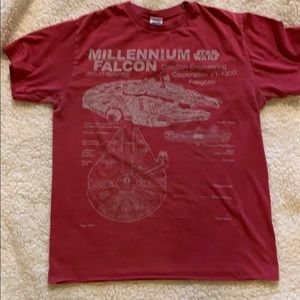 Star Wars | MED Unisex Red Millennium Falcon Tee